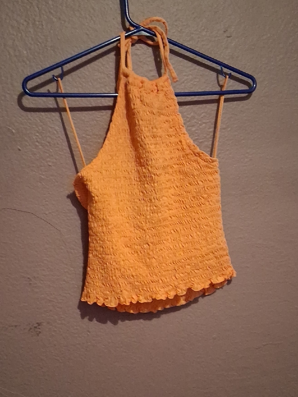 Old Navy Orange Smocked Halter Camisole